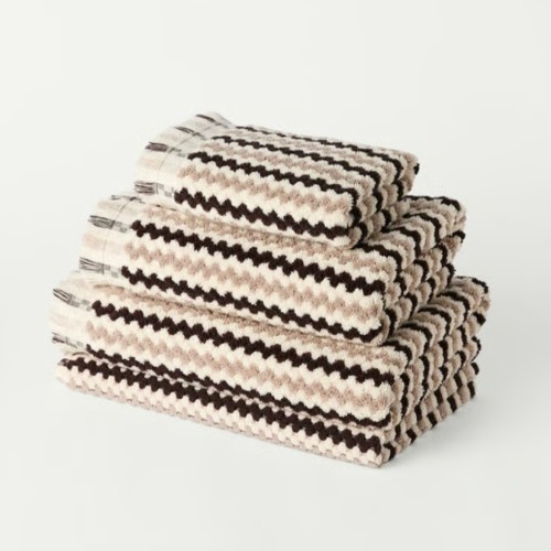 European Luella Turkish Cotton Chocolate & Mushroom Towel